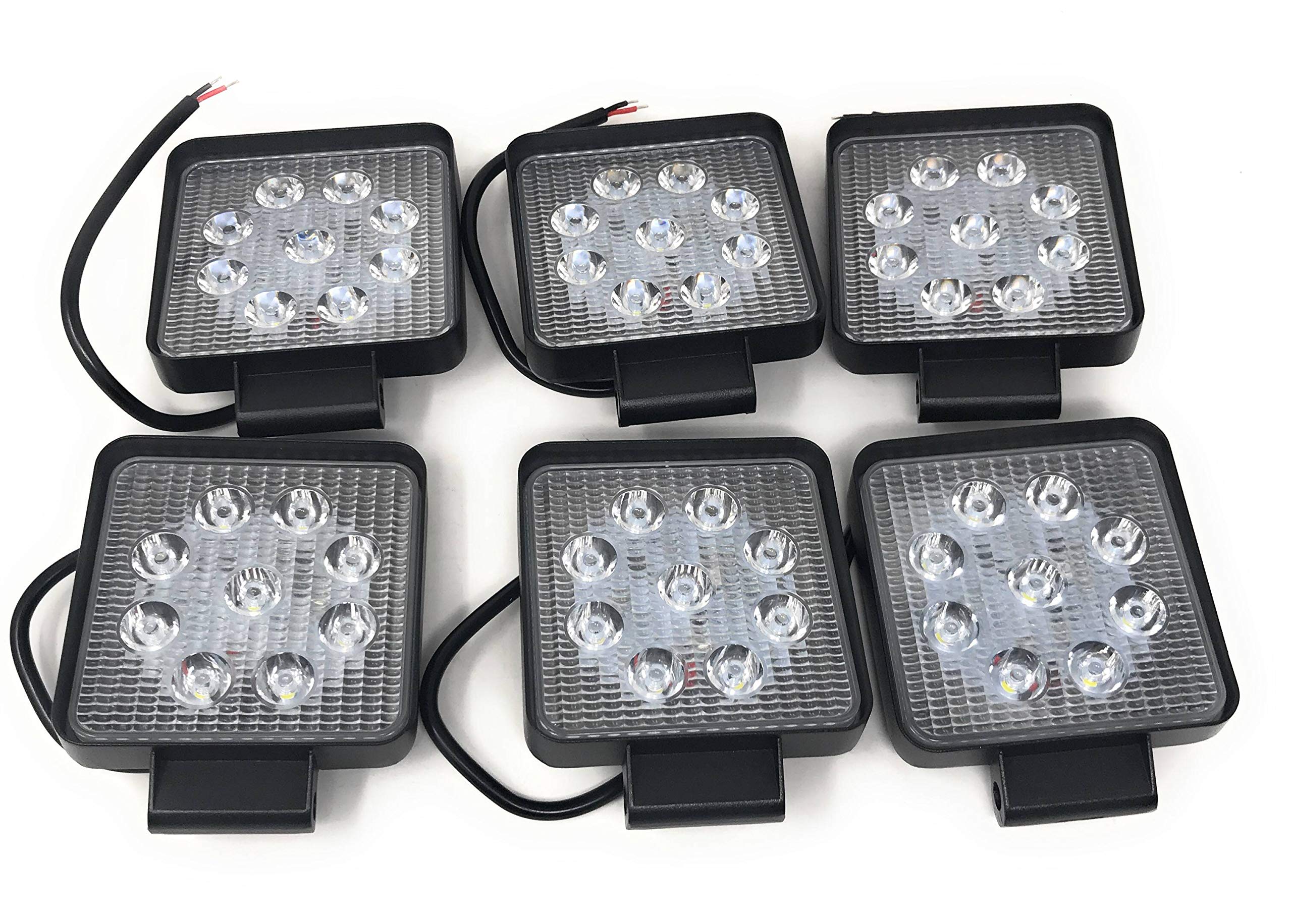 TEMPO DI SALDI 6 X Faro 27W Quadrato Faretto Led Da Lavoro 9 Led Da 3W Di Profondità Auto Barca