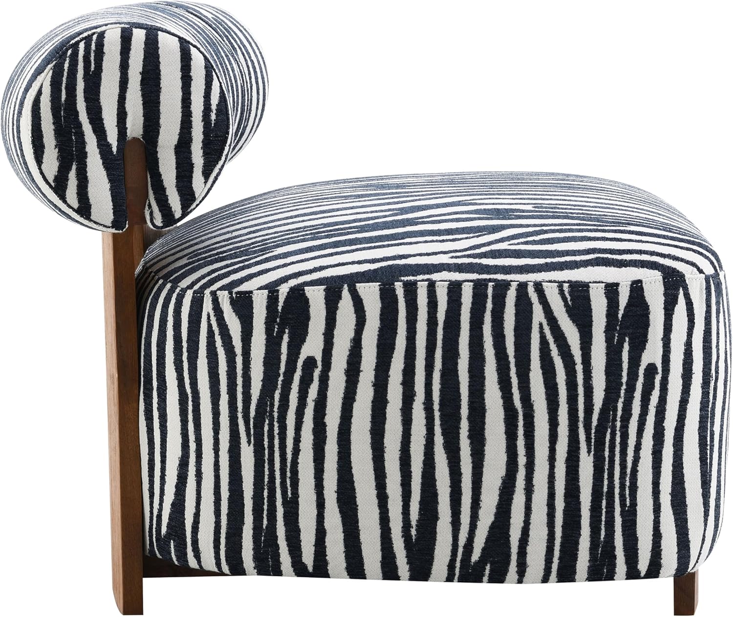 Furniture of America Sebras Modern Chenille 30.3-inch Accent Chair with Zebra-Stripe, Cylindrical Backrest for Living Room, Blue
