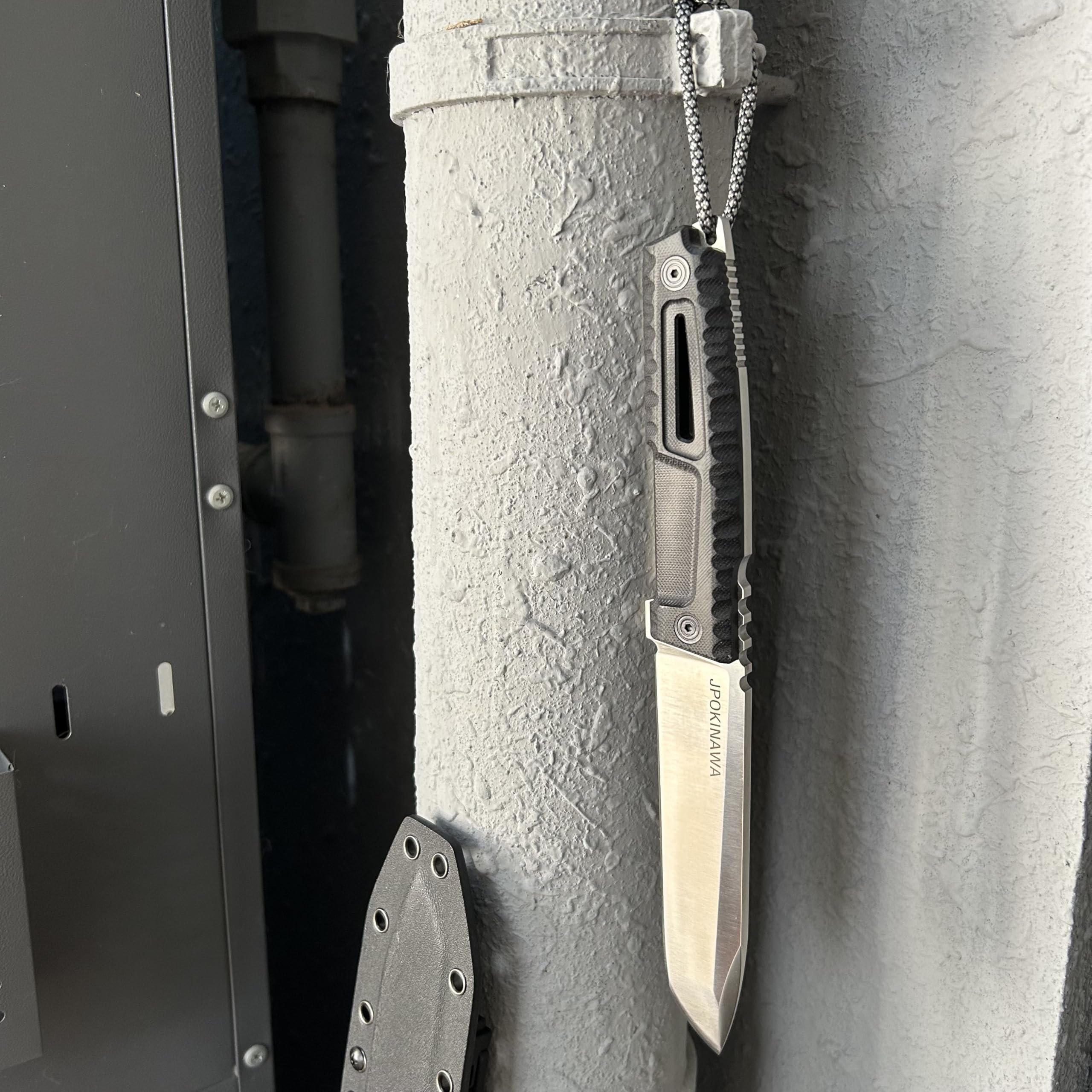 27cm【Manico in G10 - Fodero in Kydex】acciaio D2 Coltello da campeggio