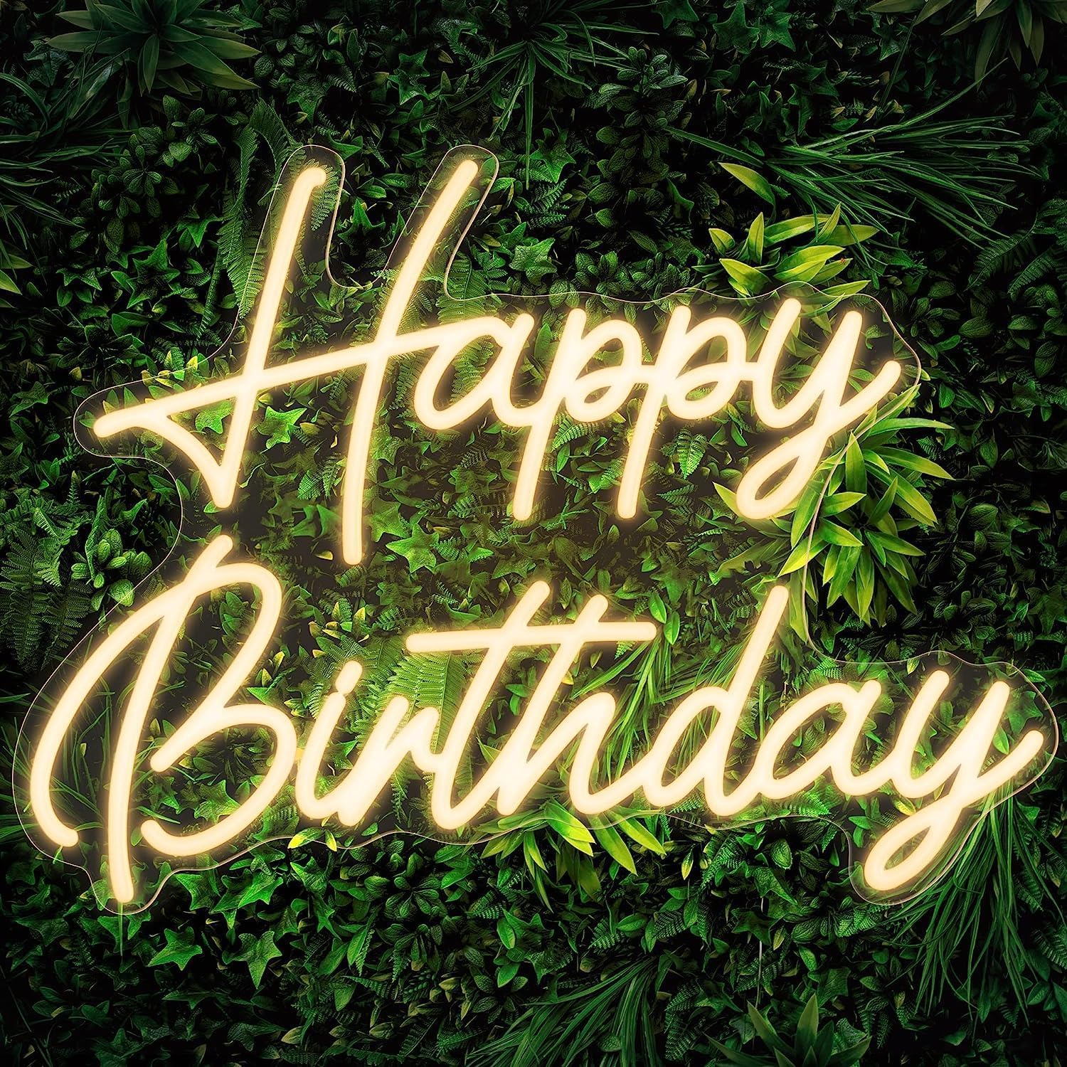 Puppy Chain Happy Birthday LED Neon Lights Frames for Bedroom Wall Decor Wedding Birthday Party Home Décor for Party Gifts 18 X 12 Inch-image-38
