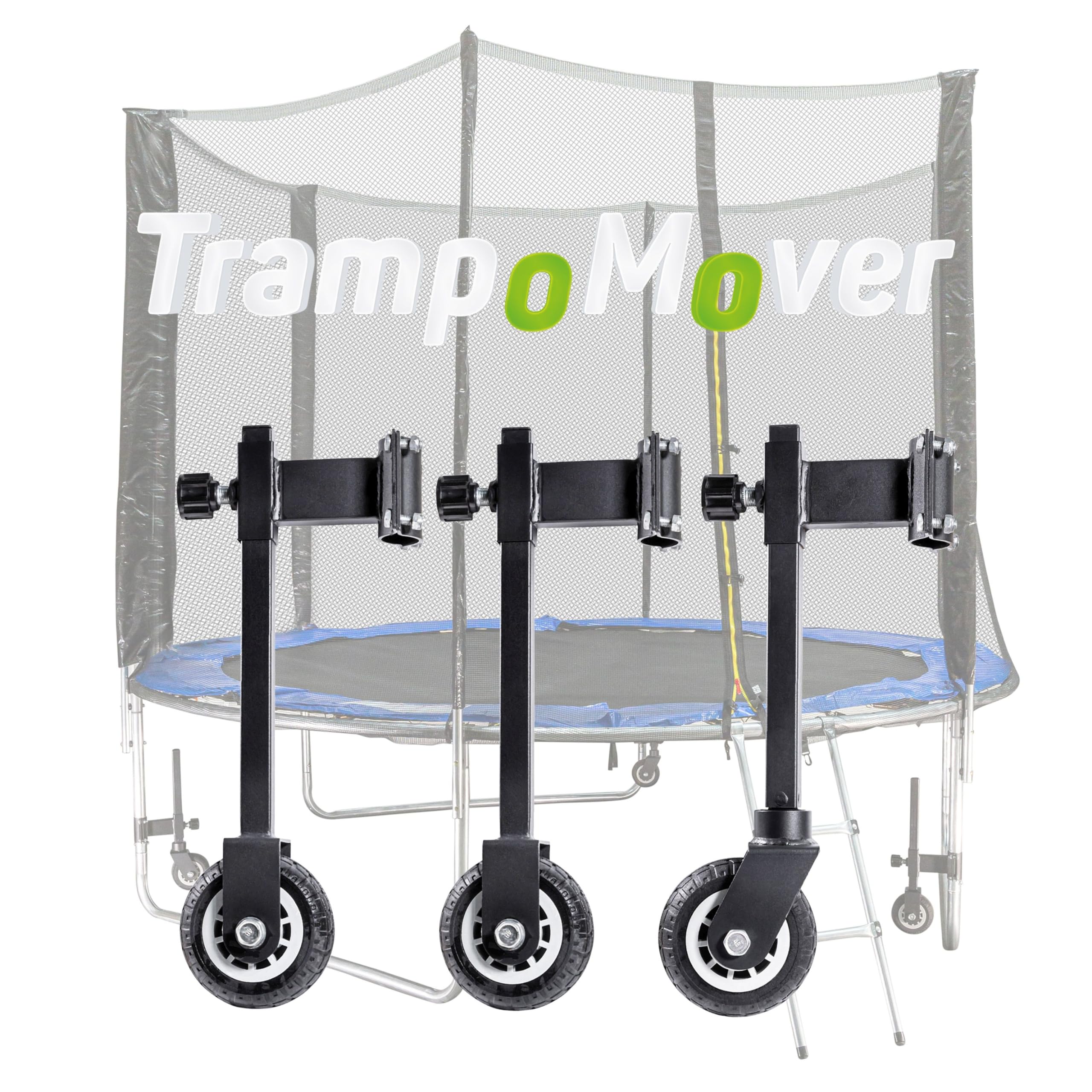 TrampoMover Trampolin-Transporträder, 3- & 4-Rad-Transportset mit kugelgelagerten Rädern, 360°-Schwenk- & Feststellrädern, robusten Stahlhalterungen, einfache Verlagerung für Trampoline von 180-460 cm