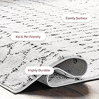 Vista 74 de nuLOOM 2x8 Alfombra de Área Blythe Marroquí, Negro y Blanco, Diseño Bohemio Desvanecido, Resistente a Manchas, Para Dormitorio, Comedor, Sala