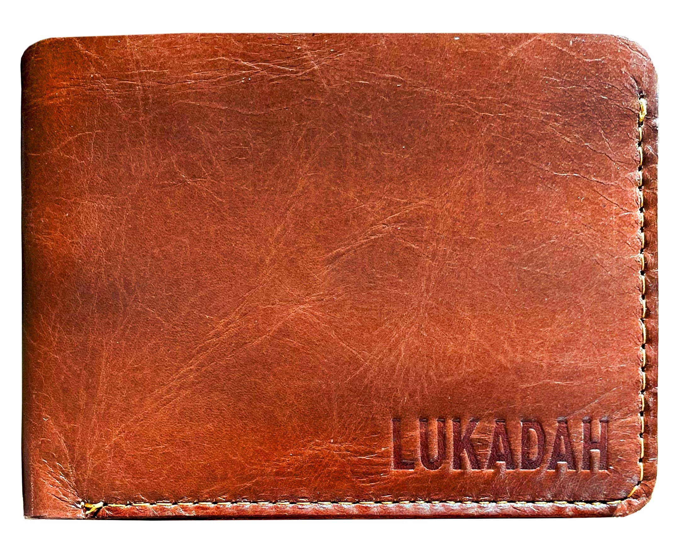 LUKADAHMen's Leather Bifold Wallet, Hand-Crafted Genuine Full Grain Real Animal Hide - Designed for Credit/Debit & Modern Traveler Card Access - Slim Wallet (Style 2)