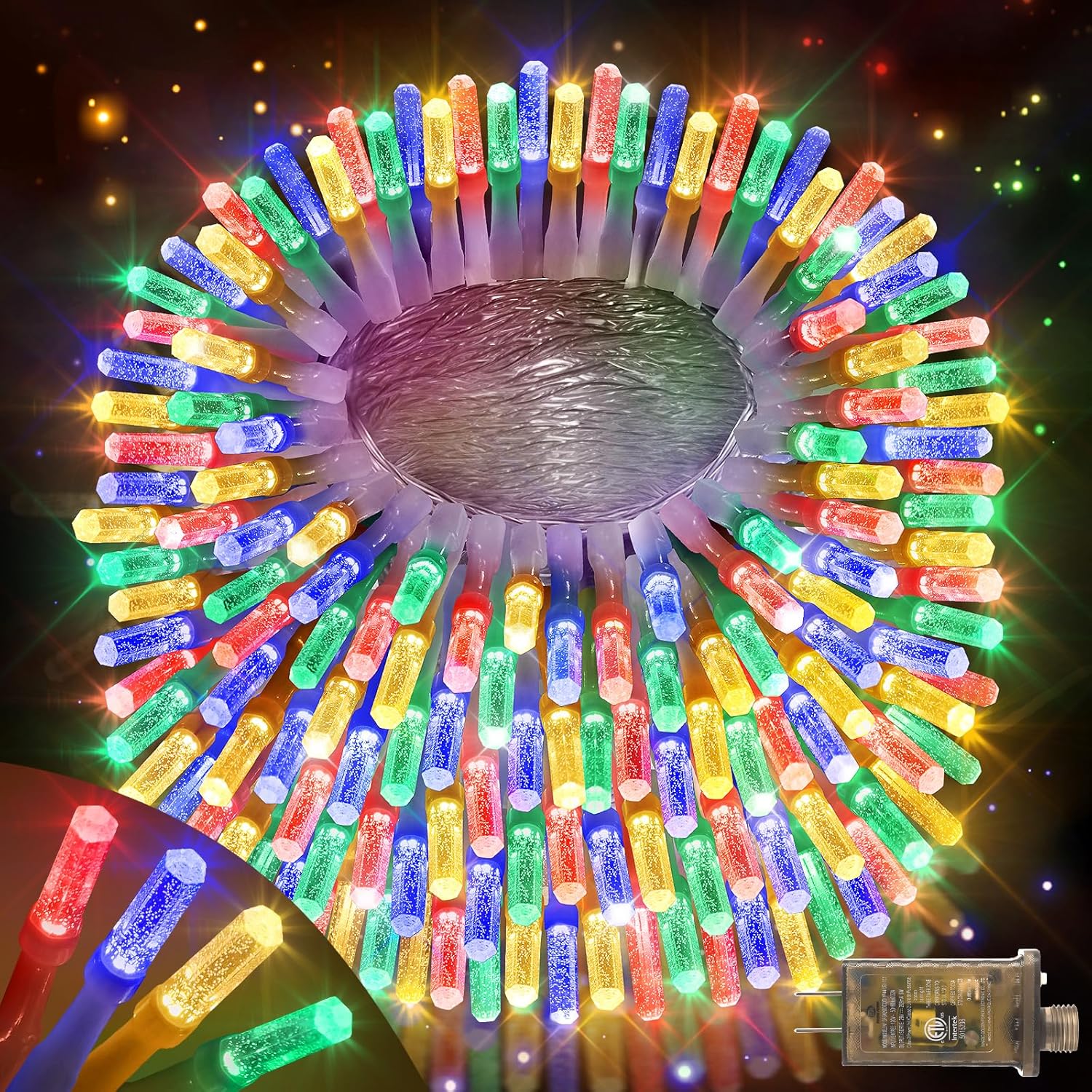 XURISEN Upgraded 403FT 1000 LED Christmas Lights Outdoor, Super Long String Lights 8 Modes & Memory Timer Plug in Fairy Lights for Xmas Tree Party Wedding Decor?Plug Cannot be Connected? -Multicolor