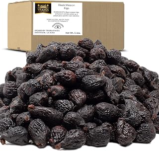 Traina Home Grown California Sun-Dried Black Mission Figs - No Added Sugar, Non-GMO, Gluten-Free, Kosher, Vegan, 5 lbs Bulk