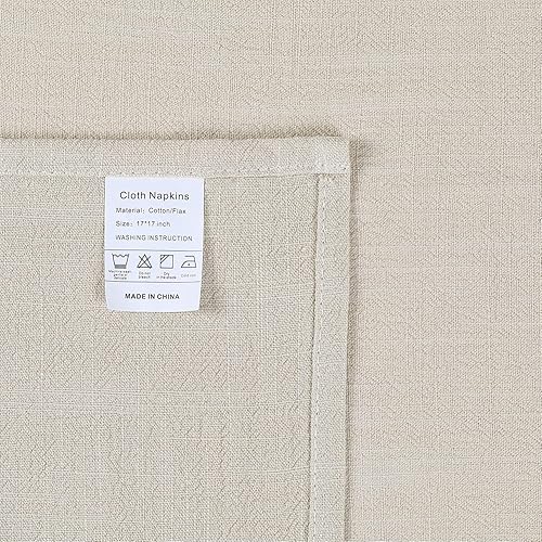 Miniatura 5 de Juego de 6 servilletas de lino de algodón lavable natural, rústico, suave, cómodo y reutilizable, para celebración de bodas y decoración de fiestas,