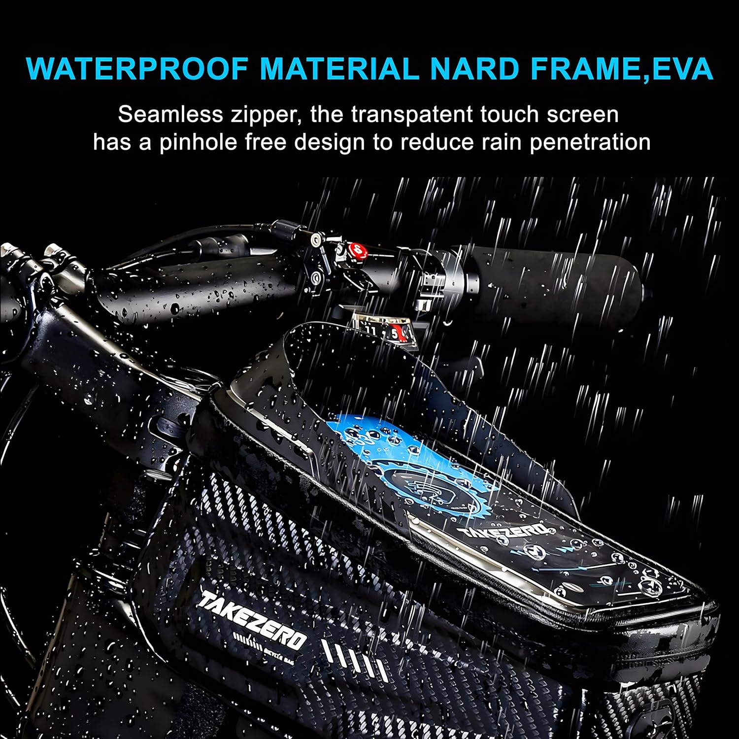 Bike Front Frame Bag,Bike Accessories, Waterproof Bike Frame Bag with TPU Touch-Screen & Rain Cover (Phones under 6.8'')" image 5