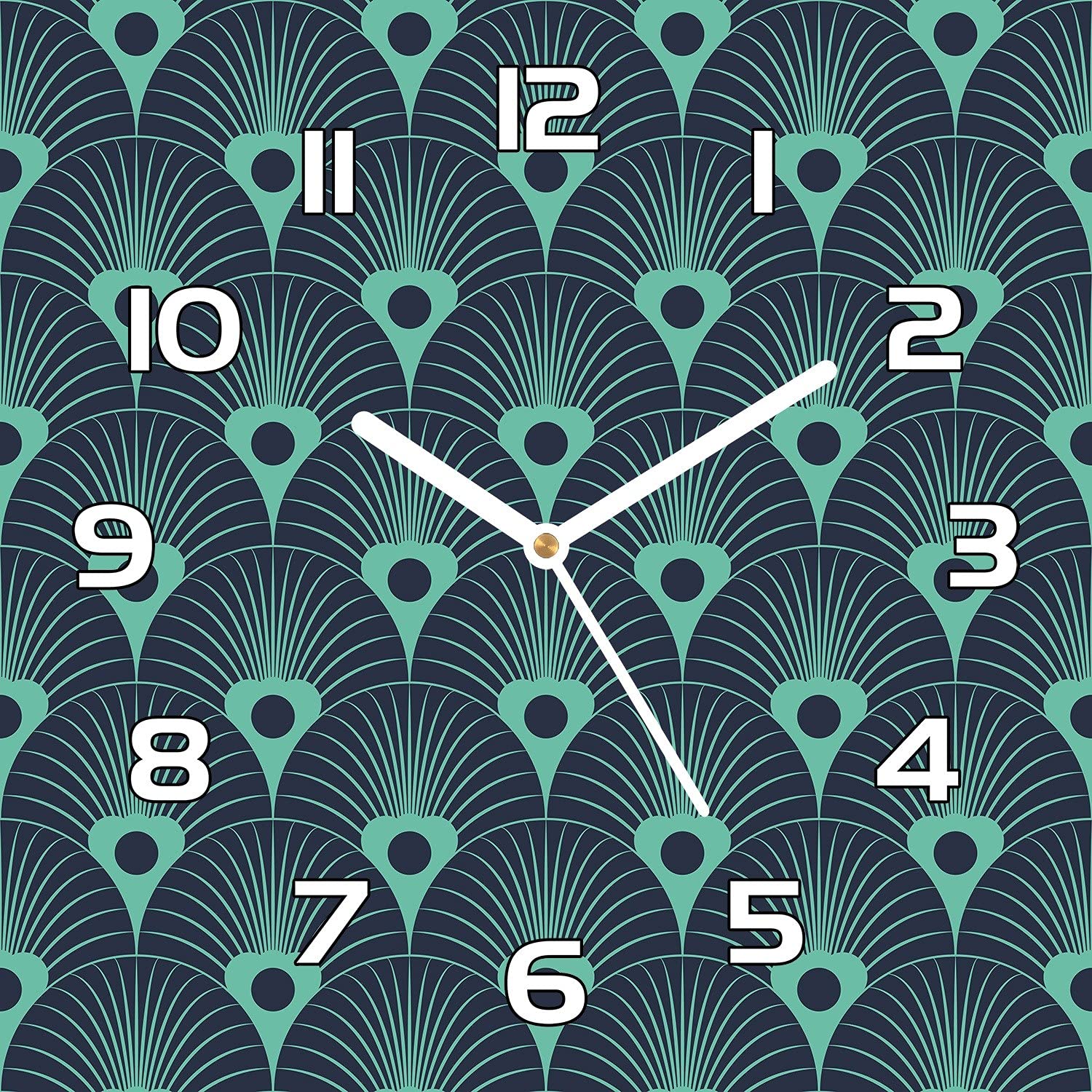 Horloge en verre murale lisible avec aiguilles noires pour remplacer une décoration fade