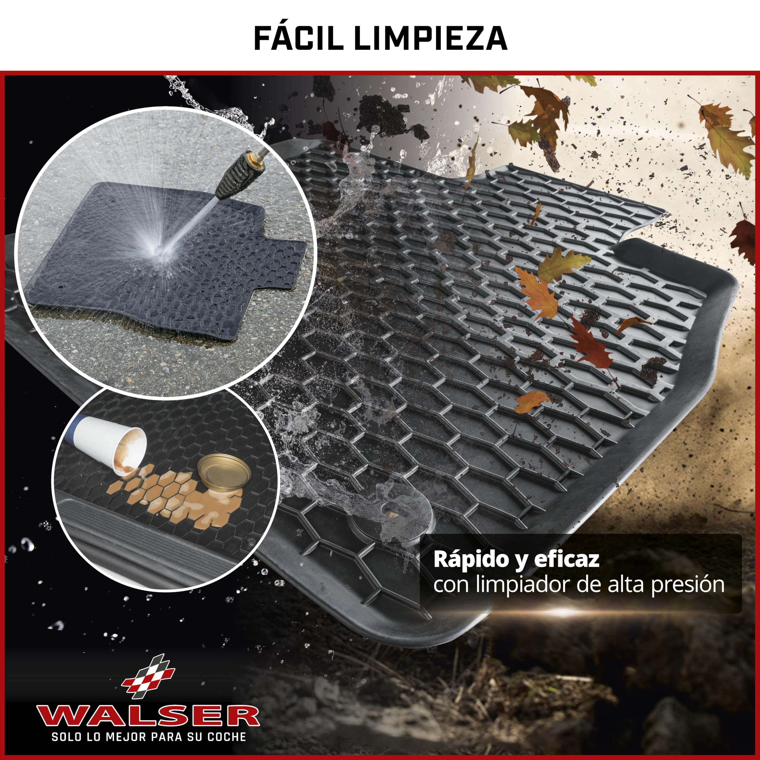 WALSER Alfombrillas de goma a medida DirtGuard compatible con Citroen Jumper II/Fiat Ducato/Peugeot Boxer 2006-Hoy, Opel Movano C 2021-Hoy