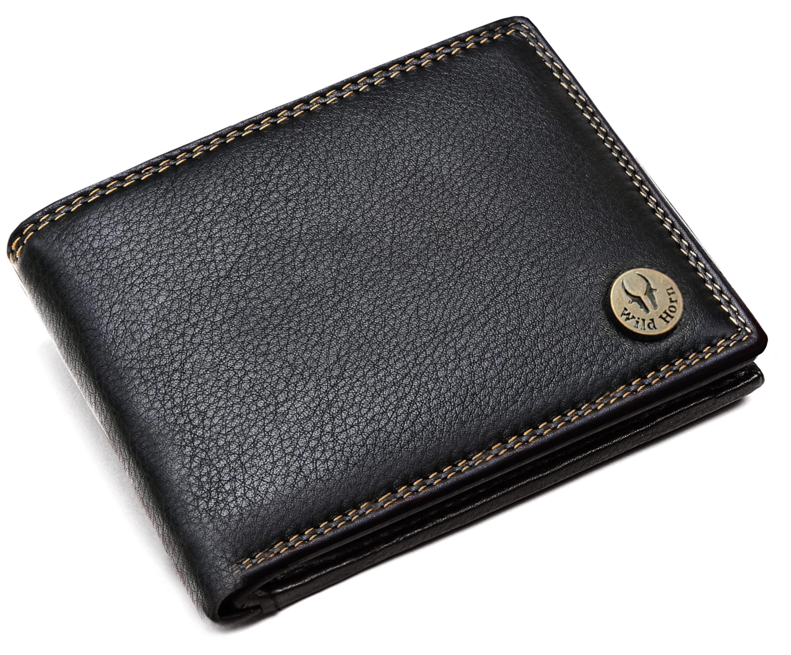 Leather Wallet for Men | Slim Bifold RFID Blocking Premium Leather Wallet with Multiple Card Slots | Stylish & Durable (Black DS)-image-23