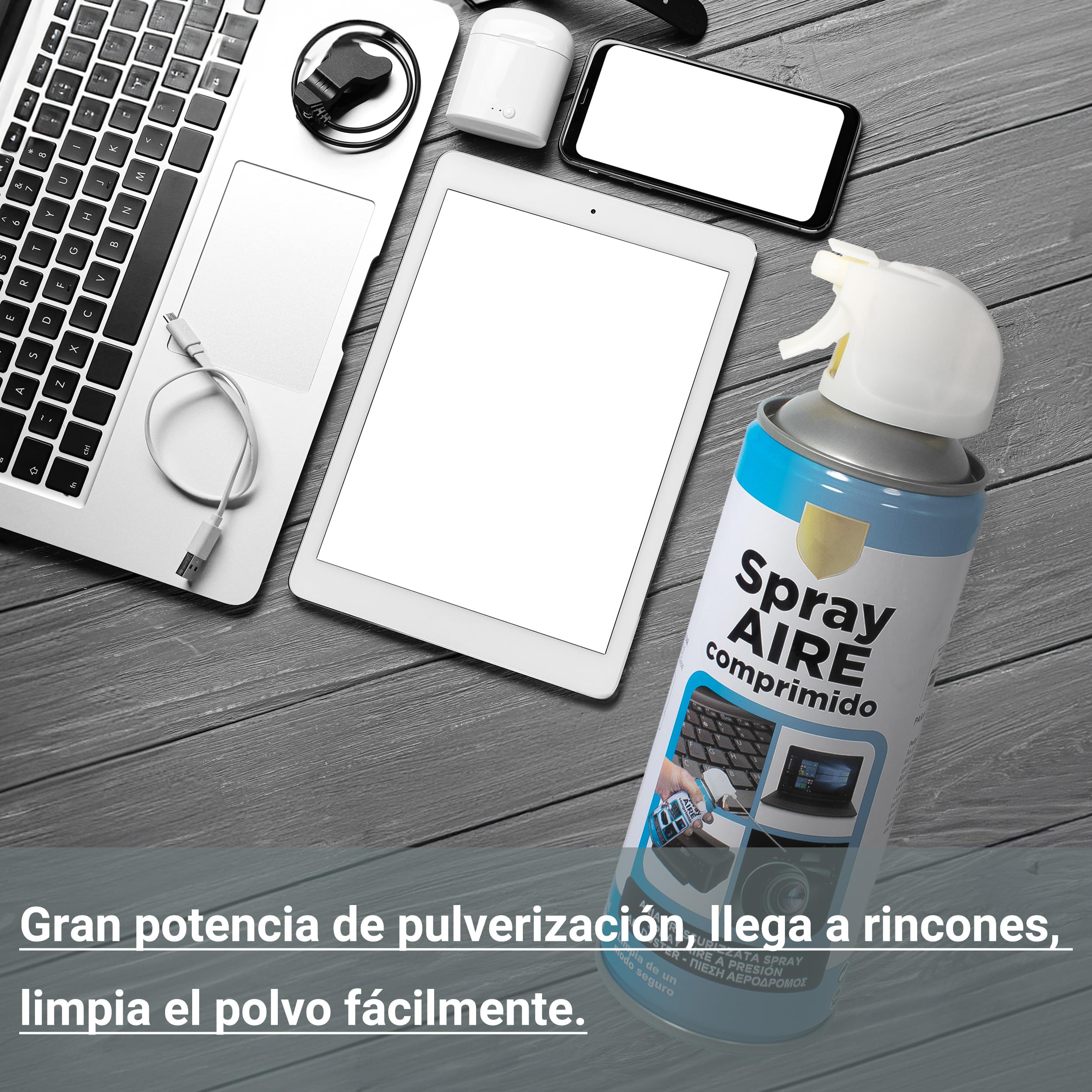 Spray de Aire Comprimido 400ml para Limpar Teclado, Ordenador, Cámara - Aire para Limpieza