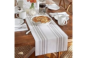 Striped Gray Table Runner
