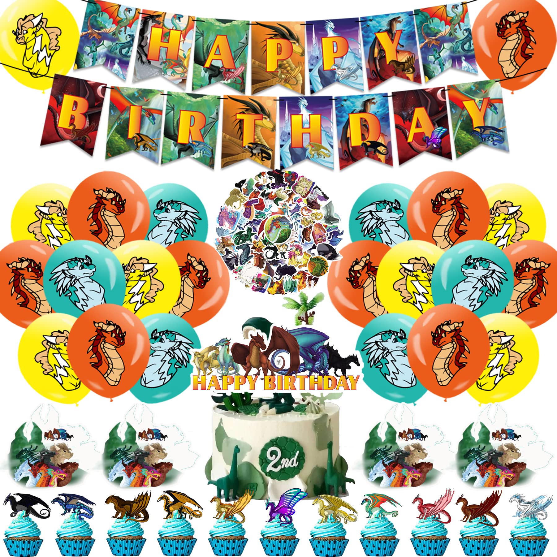 Buy Wings of Fire Birthday Party Decorations, Dragon Party Supplies