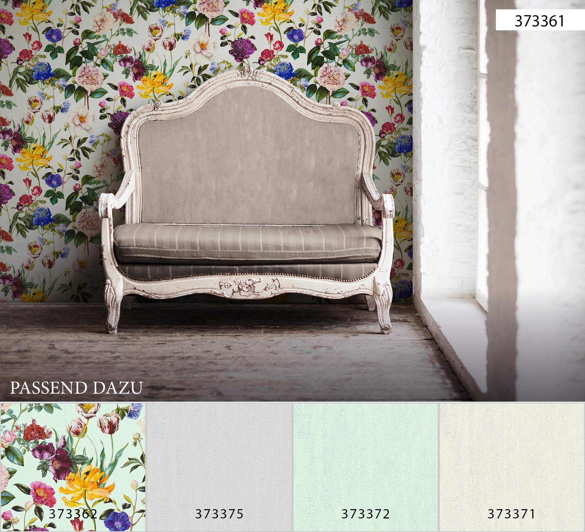 Livingwalls Jette 373362 37336-2 - Papel pintado (10,05 x 0,53 m), diseño floral, color azul, verde y rojo