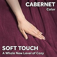 Vista 8 de Sunbeam Electric Royal Luxe - Manta eléctrica calefactora de microfelpa, 12 ajustes de calor, apagado automático seleccionable de 12 horas, Cabernet