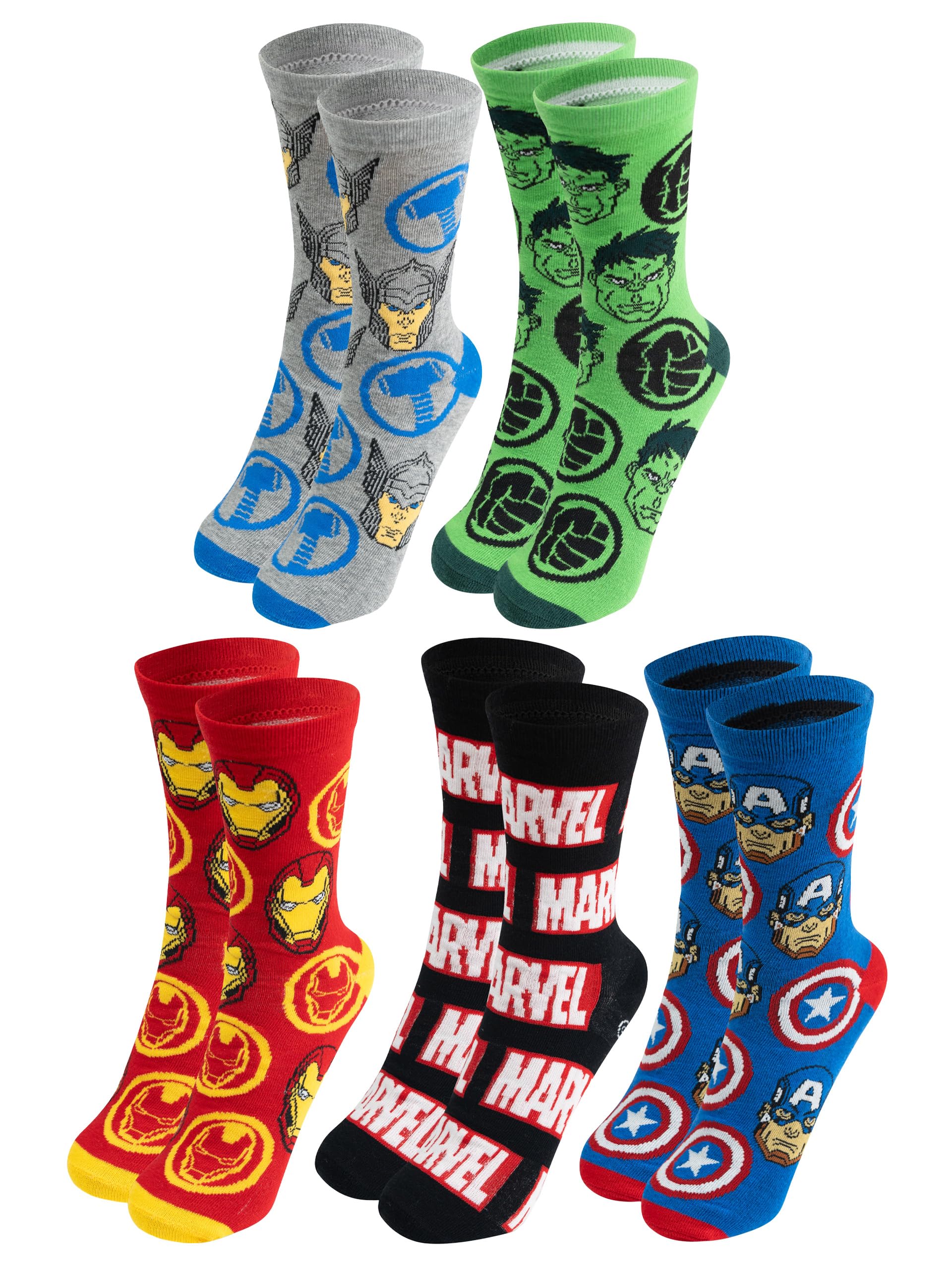 United Labels 5 pares de calcetines Marvel Spiderman para hombre, color negro y rojo, talla 40-45, calcetines para hombre