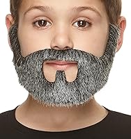 Vista 8 de Mustaches Barba falsa autoadhesiva para niños, novedad, pequeño pelo facial falso, accesorio de disfraz para niños, color negro brillante Negro