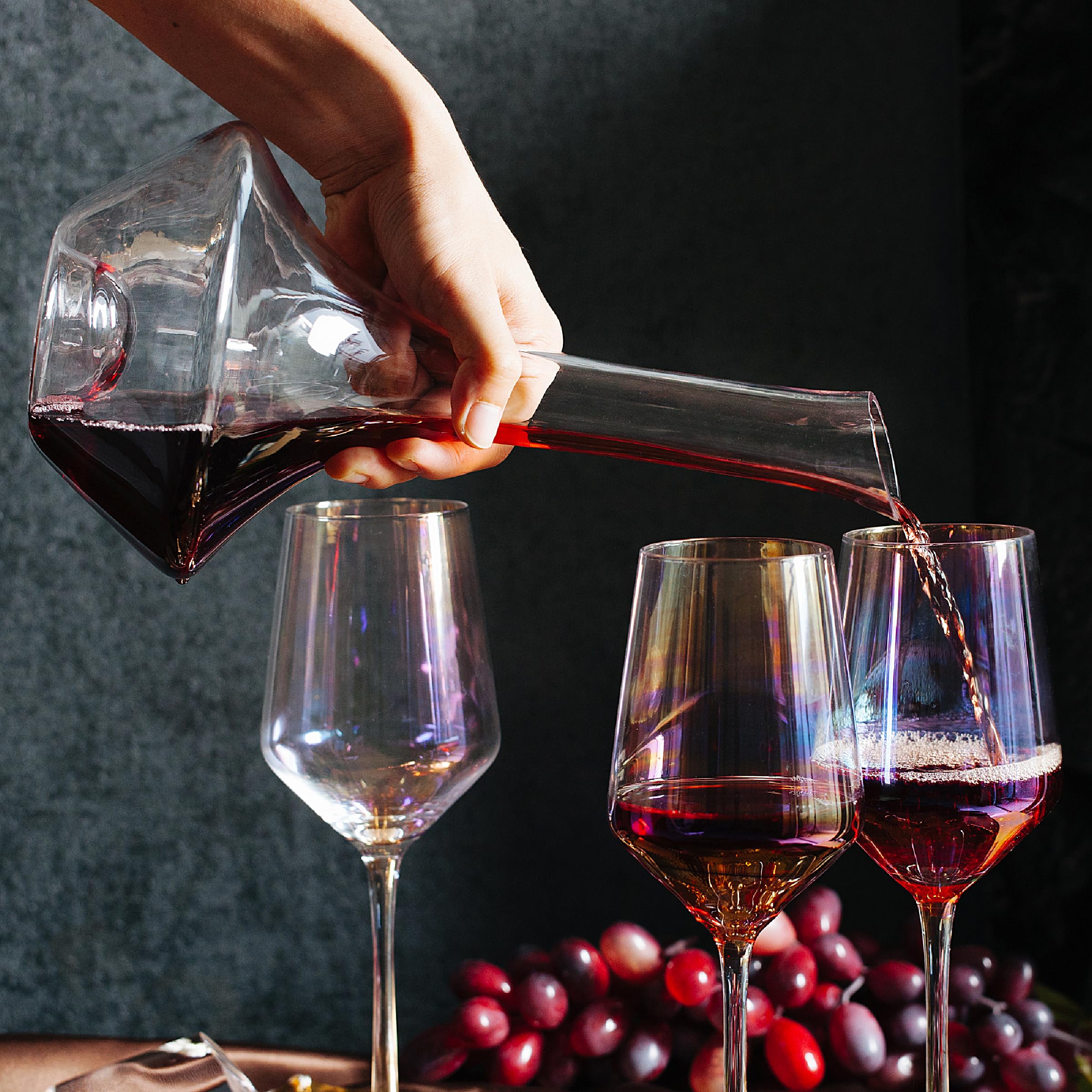 BTaT- Decantador de vino con tapón, decantador de vino con tapa, decantador de vino tinto, juego de decantador de jarra de vino para vino, decantador para respirador de vino, decantador de vino