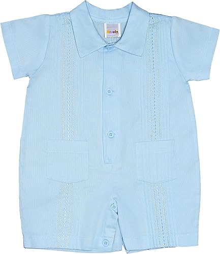 Pelele de guayabera piqué para niños de algodón Guayabera pieza formal