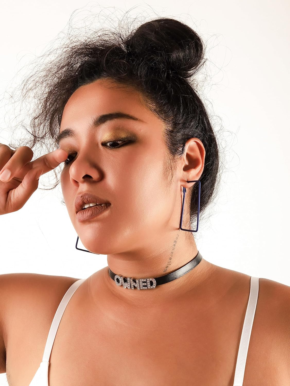 Sacina Gothic Punk Cute Owned Choker, Black Choker, Black PU Leather Chocker Collar, Gothic Goth Necklace, Costume Jewelry, Halloween Christmas Jewelry Gift for Women - Image 3