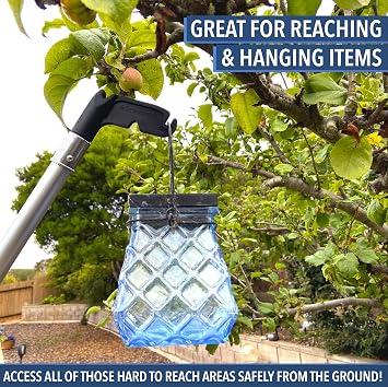 EVERSPROUT 1.5-to-3 Foot Utility Hook with Extension Pole (8 Foot Standing Reach) | Installing and Hanging Christmas/String Lights, Birdfeeders, Reaching High Places | Lightweight, Telescoping Pole
