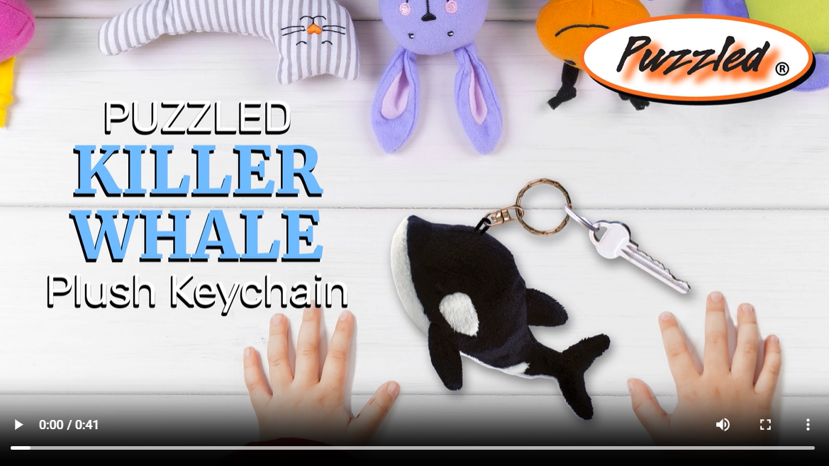 Amazon.com: Puzzled Killer Whale Plush Keychain Stuffed Animal Toy