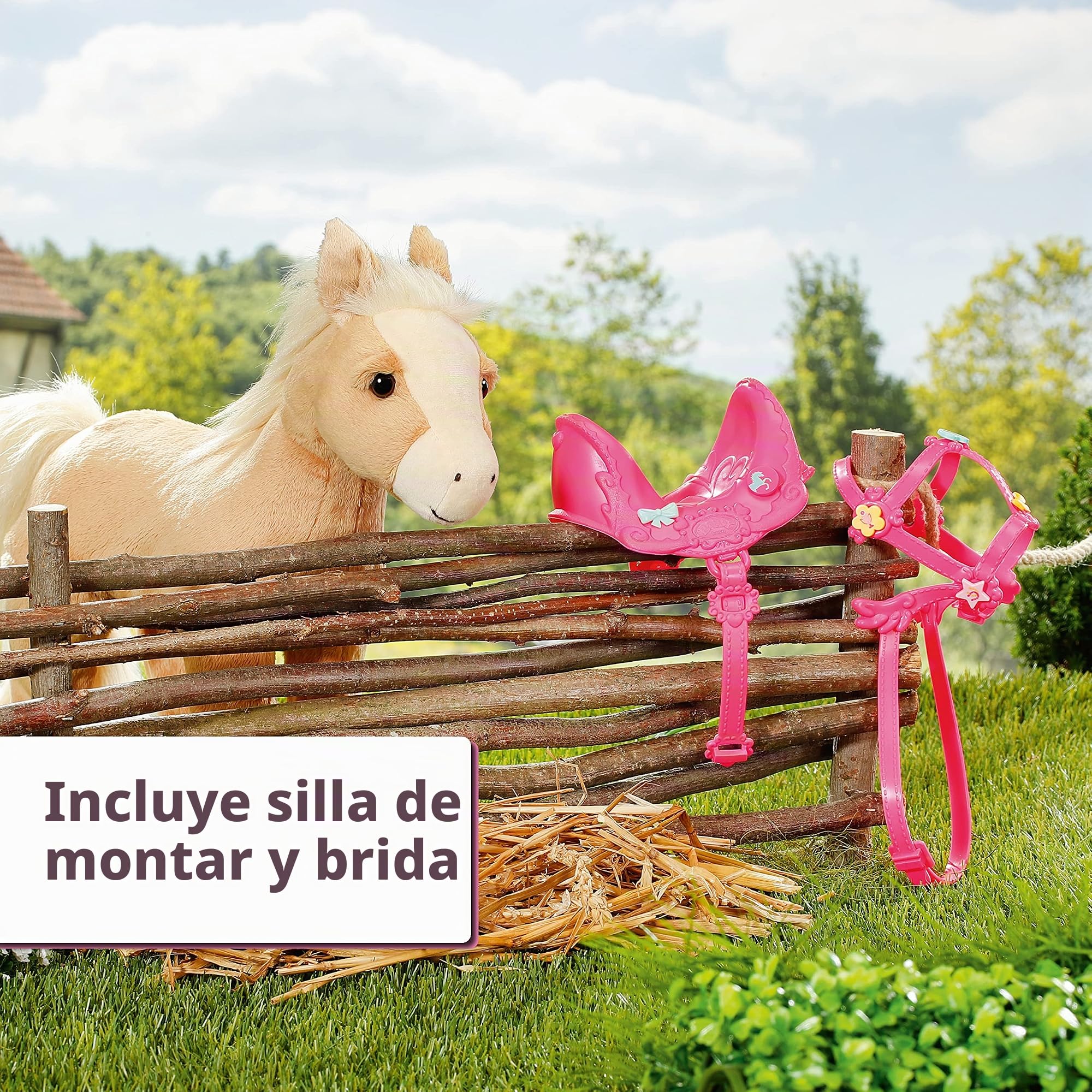 Baby Born My Cute Horse - Juguete para niños - Fácil para Manos pequeñas - Promueve la empatía y Las Habilidades sociales - Edad: a Partir de 3 años - Incluye Silla de Montar, Brida y broches