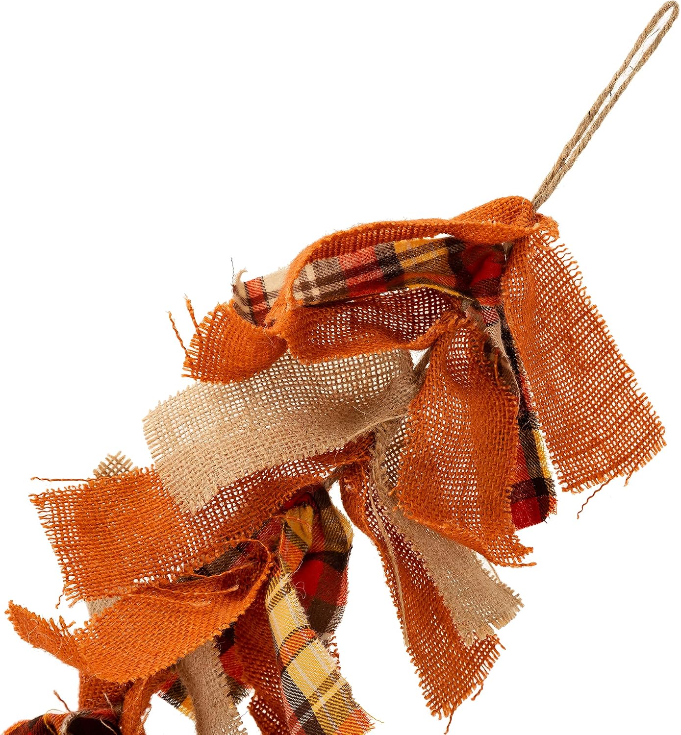 Glitzhome 72" L Fall Fabric Plaid Garland Hanging Linen Banner Garland for Fall Harvest Thanksgiving Fireplace Wall Decor