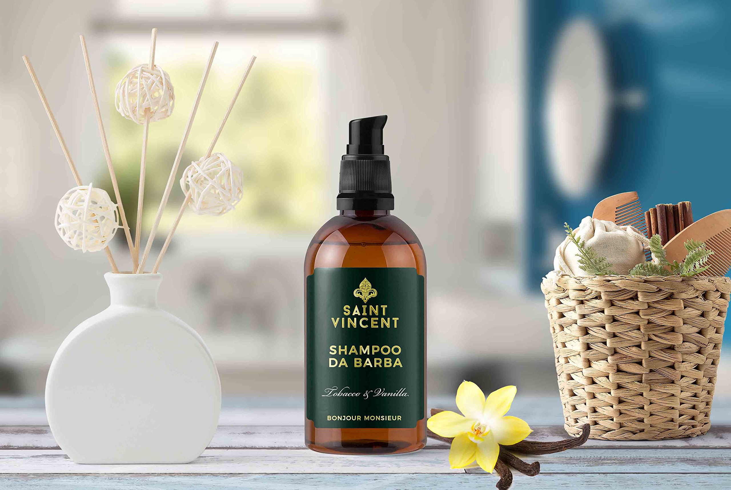 LFA - LABORATORI | Shampoo Barba e Baffi, Detergente Professionale, Sapone da Barba Fragranza al Tabacco e Vaniglia (100 Ml)