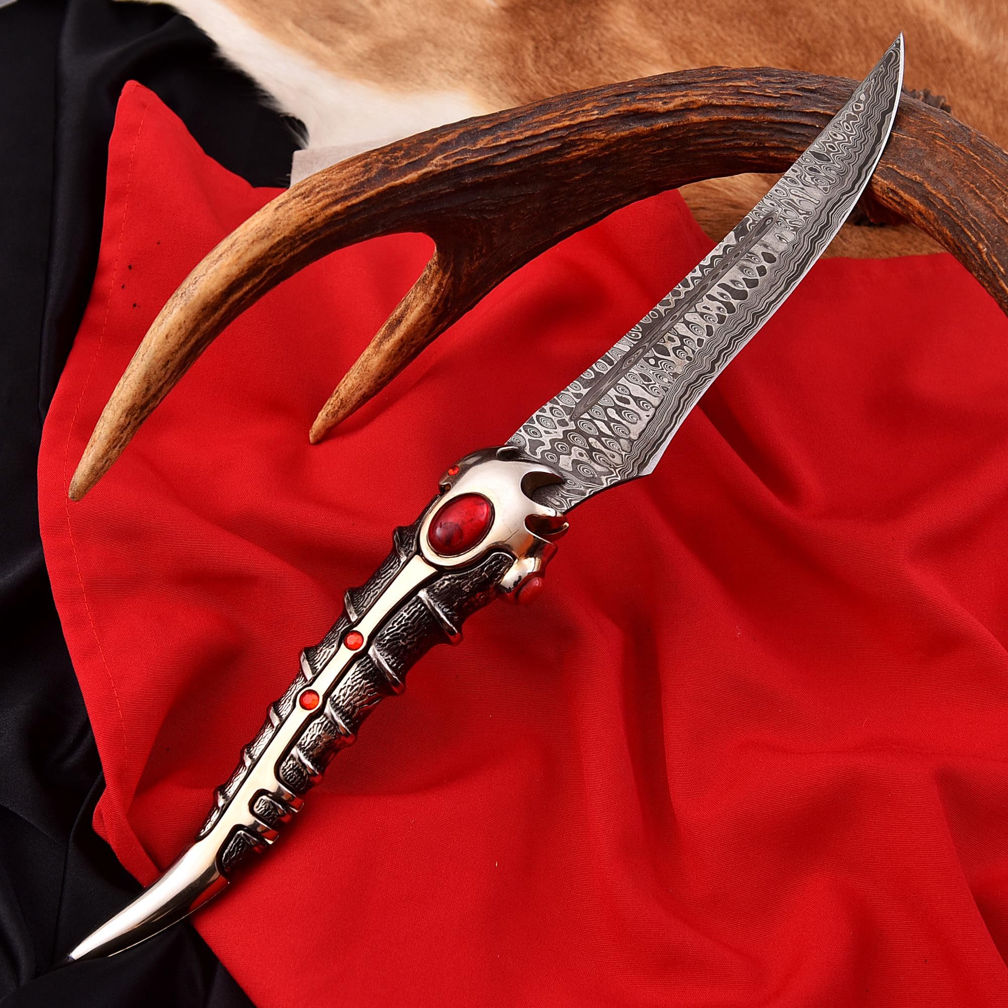 HandSmith Handmade Catspaw Dagger of Arya Stark with Display Stand - GoT Damascus Steel Blade Dagger