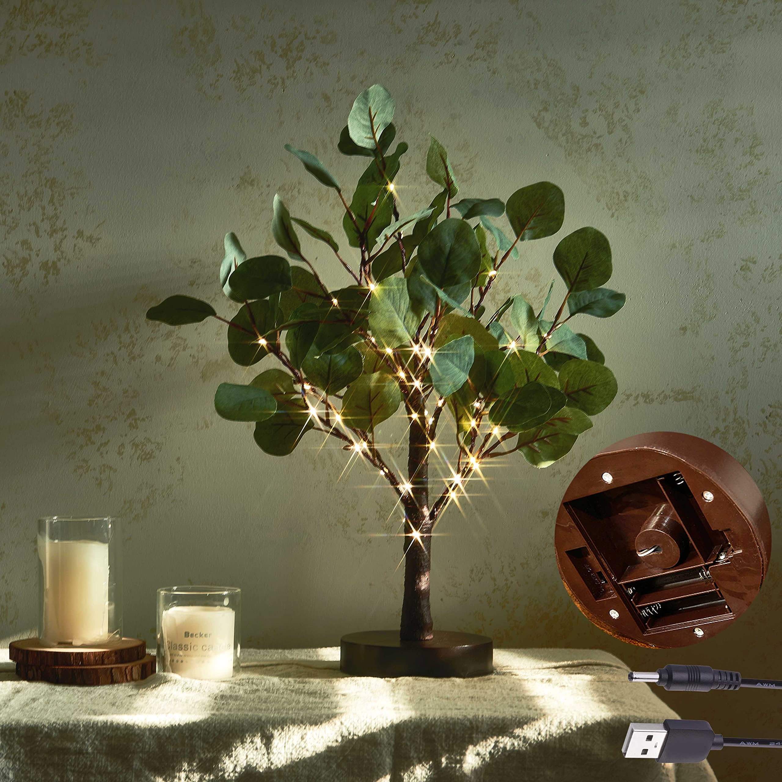 Eucalyptus Tabletop Tree Lights