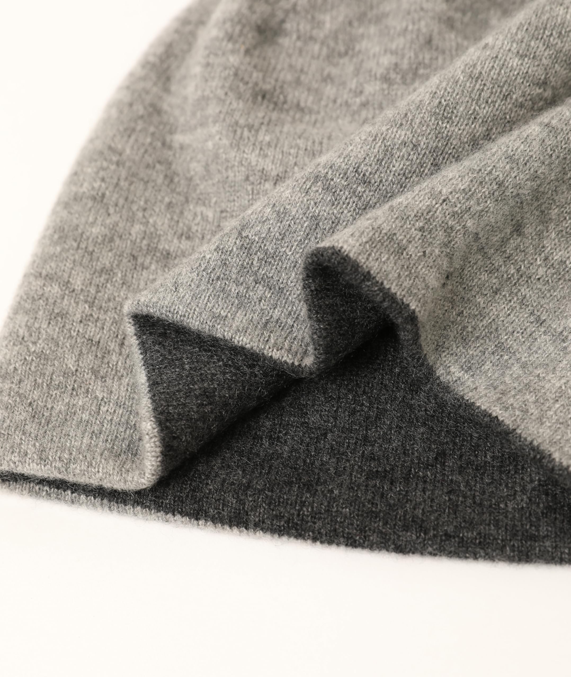 Winter 2-lagig Wendemütze 100% Kaschmir-Mütze 2-farbig Beanie für Damen