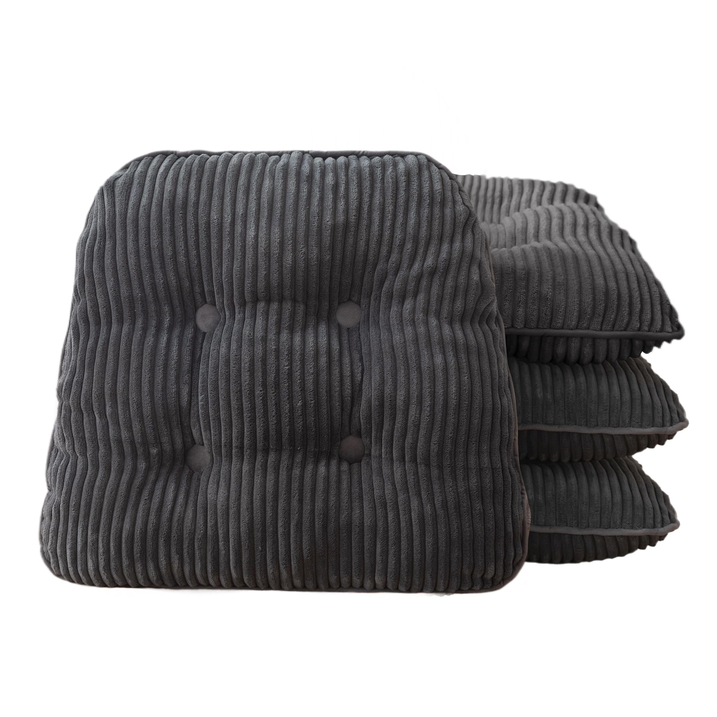 HIGOGOGO D-Shaped Home Chair Pad Cushion with Tufted Corduroy Cover 2 5 Inch Thick Supportive Cushion Overstuffed Chair