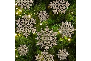 36-Piece Glittery Gold Snowflake Ornaments