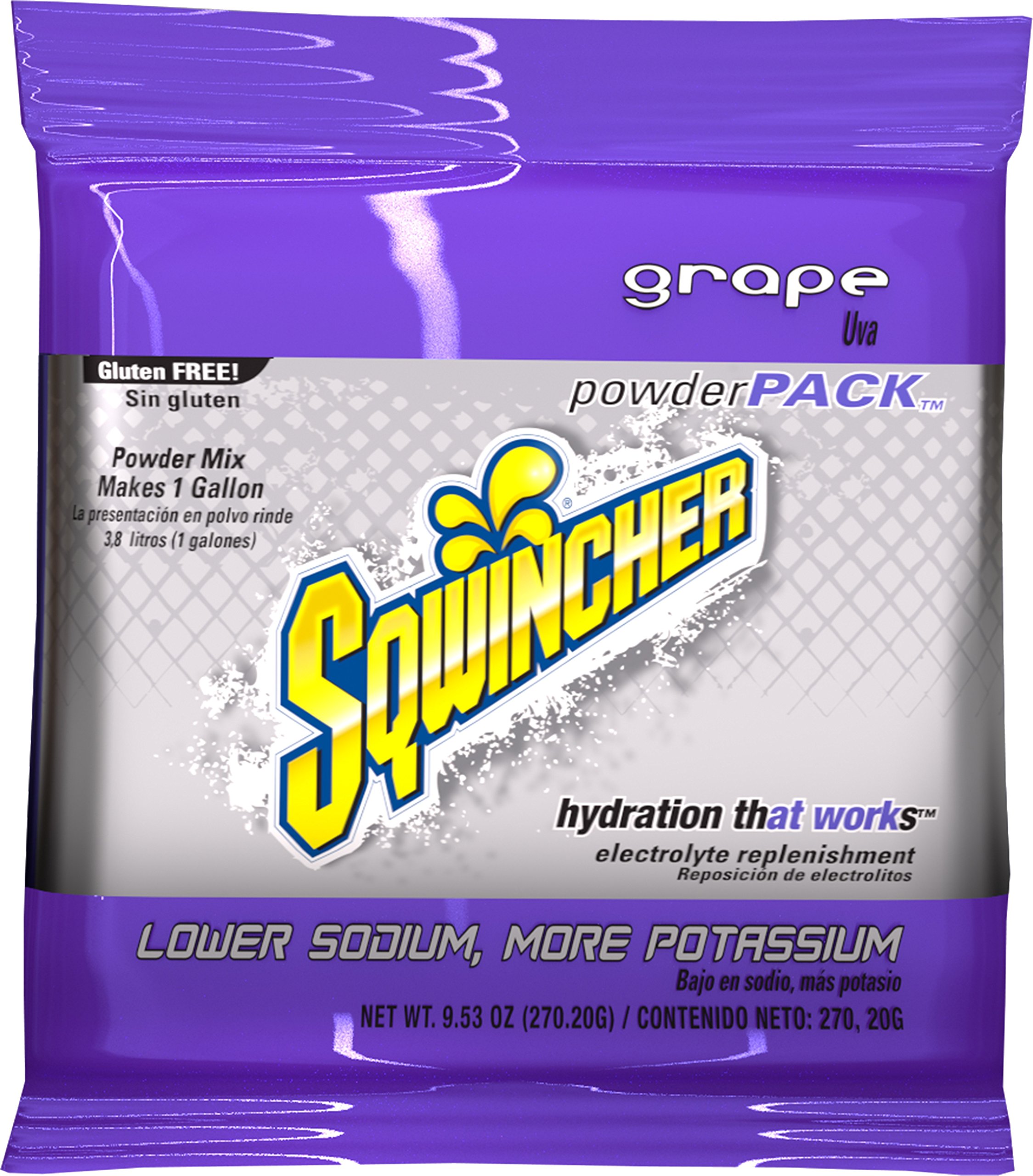 Powder Concentrate Electrolyte Replacement Beverage Mix by Sqwincher – 1 Count (Pack of 80), Grape, Model 690-016006-GR