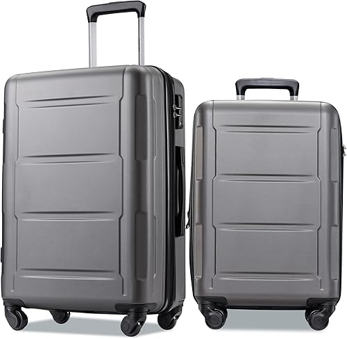 Miniatura 9 de Merax Juegos de 3 piezas expandibles con cerradura TSA, equipaje rígido ligero con ruedas giratorias, Negro 2 Piezas (2024), Juego de equipaje