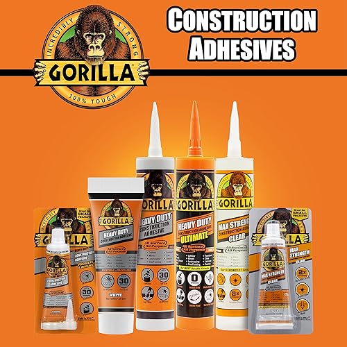 Miniatura 6 de Gorilla Adhesivo de construcción resistente tubo de compresión de 7 onzas blanco paquete de 1