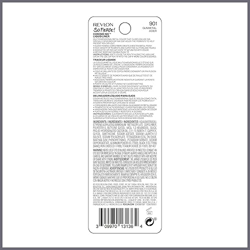 Miniatura 12 de Revlon So Fierce! Delineador de ojos líquido de tinta cromada, delineador metálico duradero con tapa de tinta de inmersión para Pearl, Shimmer