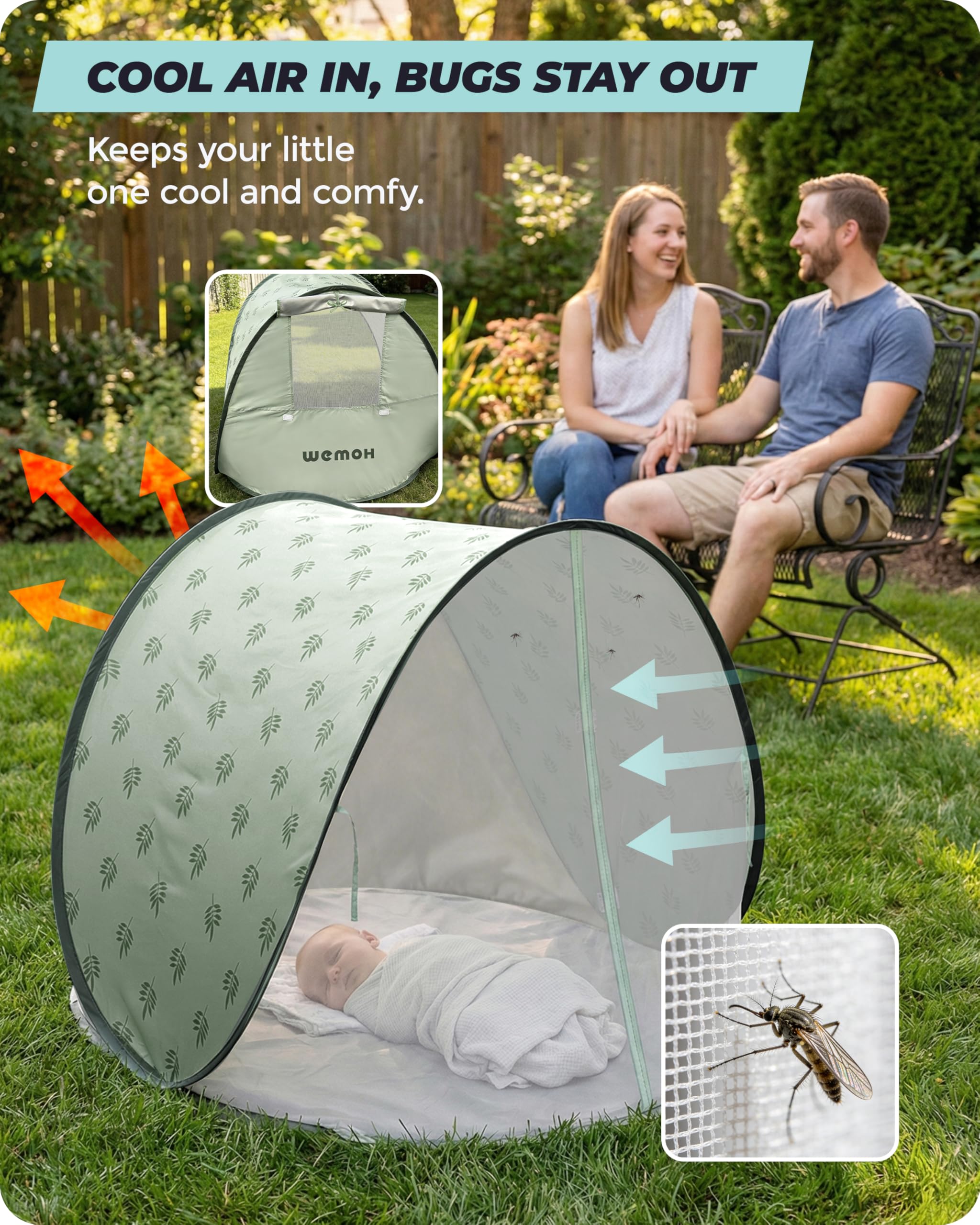 Strandmuschel Baby mit UV-Schutz UPF 50+, Pop-Up Strandzelt für Kinder, Automatischer Aufbau, inkl. Tragetasche