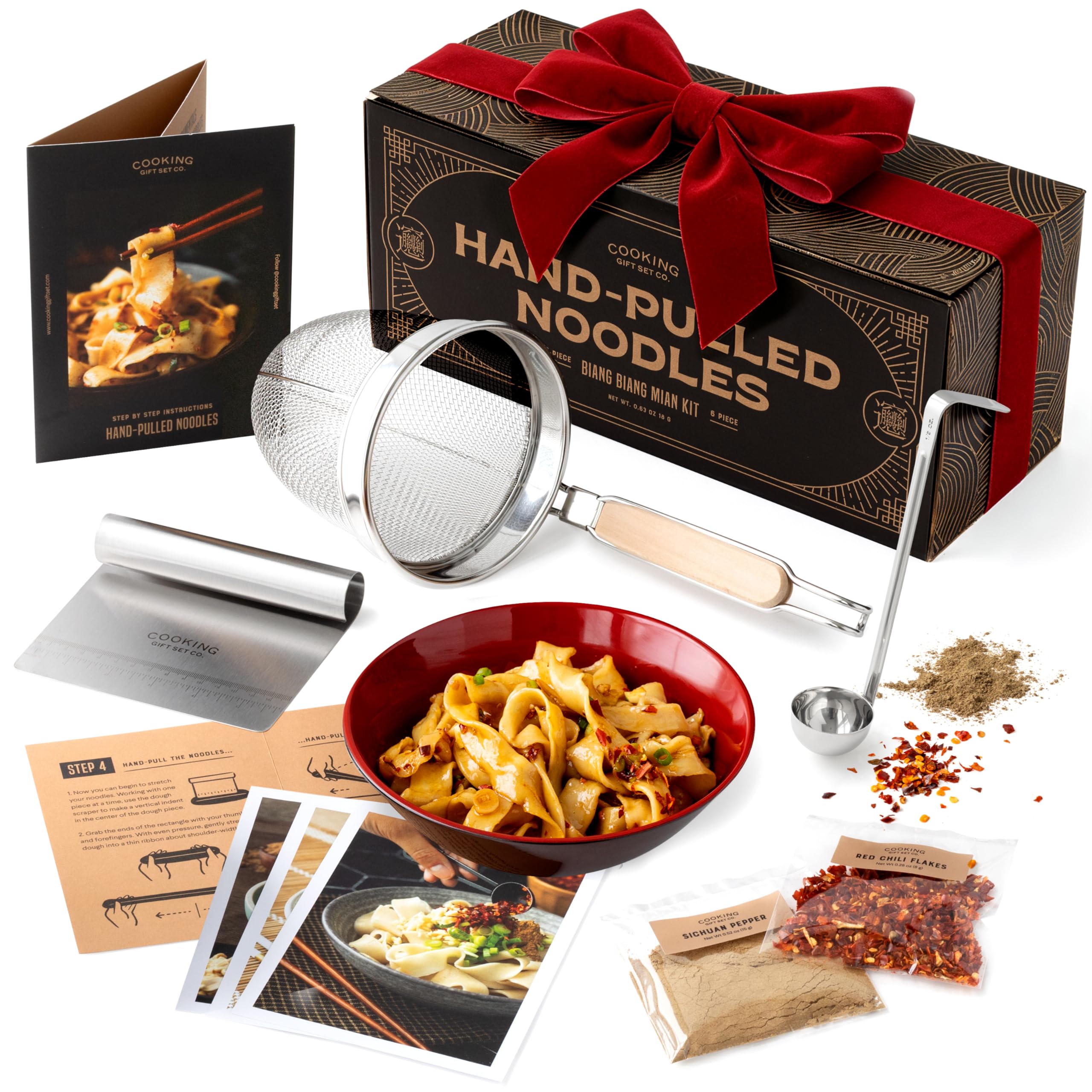 Noodle Basket Set – Stainless Steel Fine Mesh Strainer with Handle, Pasta Tool for Boiling, Asian Cooking Utensils – Ramen, Dumpling, and Hot Pot Ready