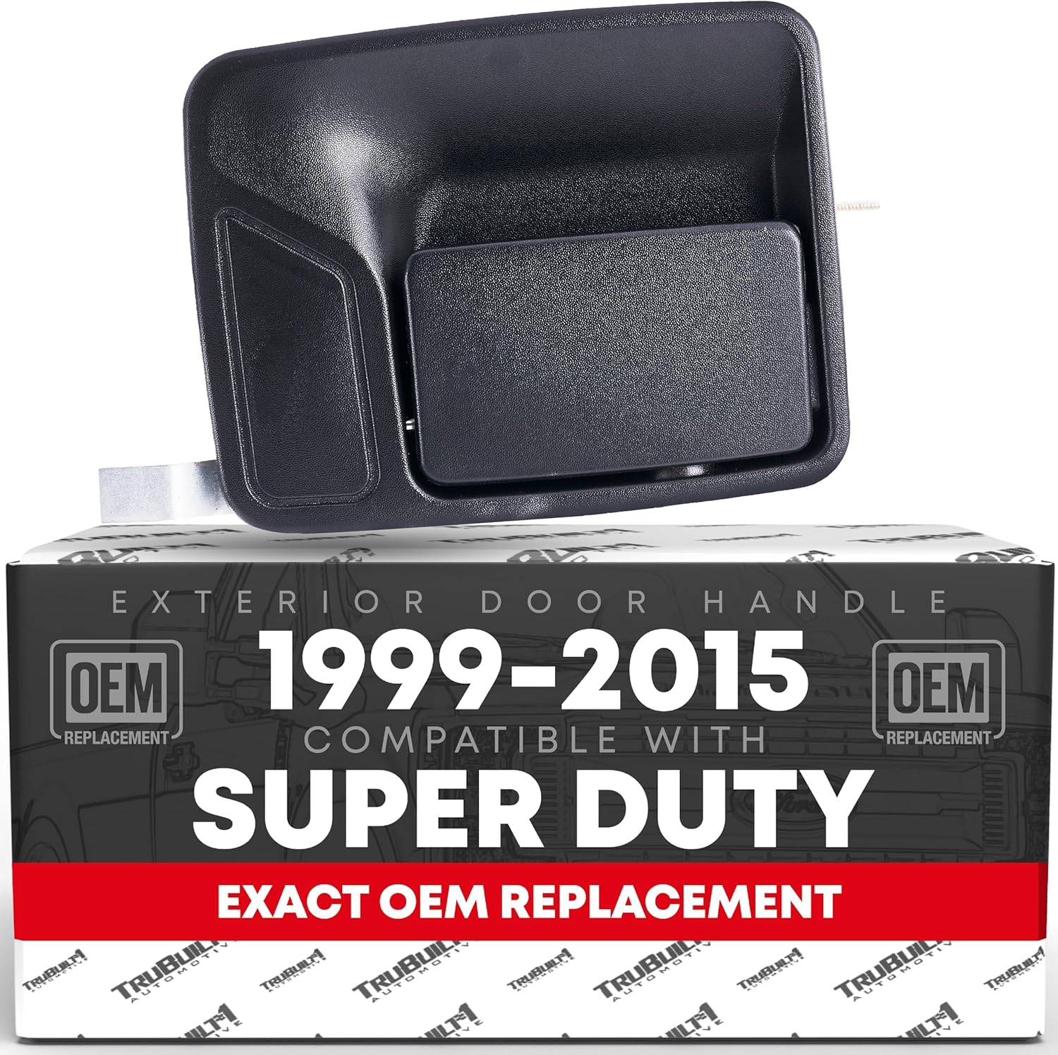 Exterior Front Driver & Passenger Door Handle - Compatible with 1999-2016 Ford F-250, F-350, F-450, F-550, F-650 Super Duty, 00-05 Excursion - Textured Black - OEM 4C3Z-3622405-AAA, 4C3Z-2522404-AAA