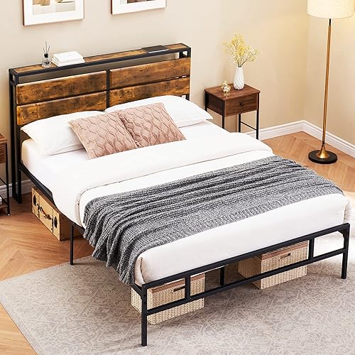 Alkmaar Marco de cama tapizado dorado de tamaño matrimonial con cabecera capitonada de terciopelo y botón base de colchón de metal resistente y