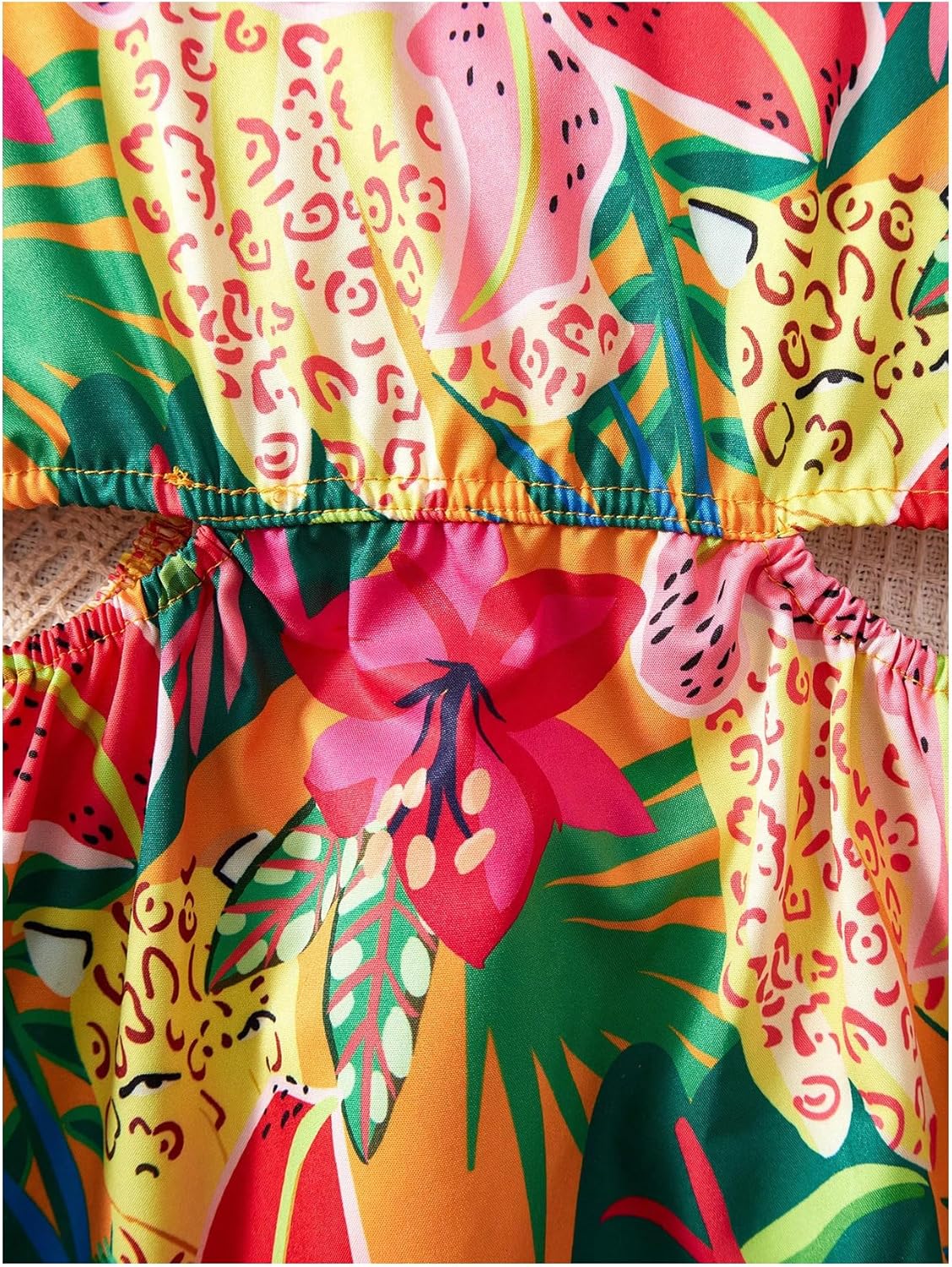 Floerns Girl's Summer Tropical Cami Dress Floral Spaghetti Strap Beach Vacation Dresses