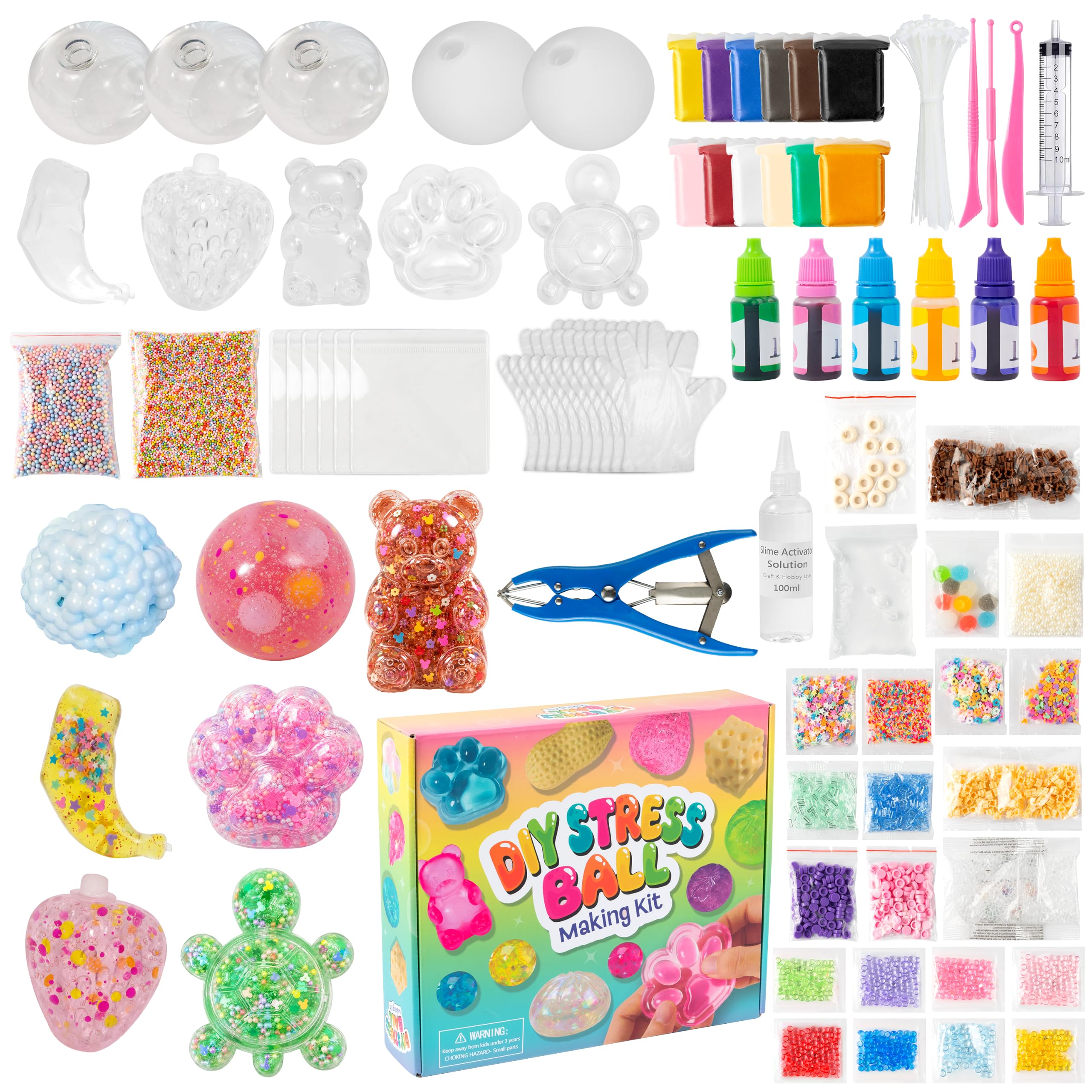Wood Homing DIY Stress Ball Making Kit - TPR Skins, Fillers, Pump & Ties