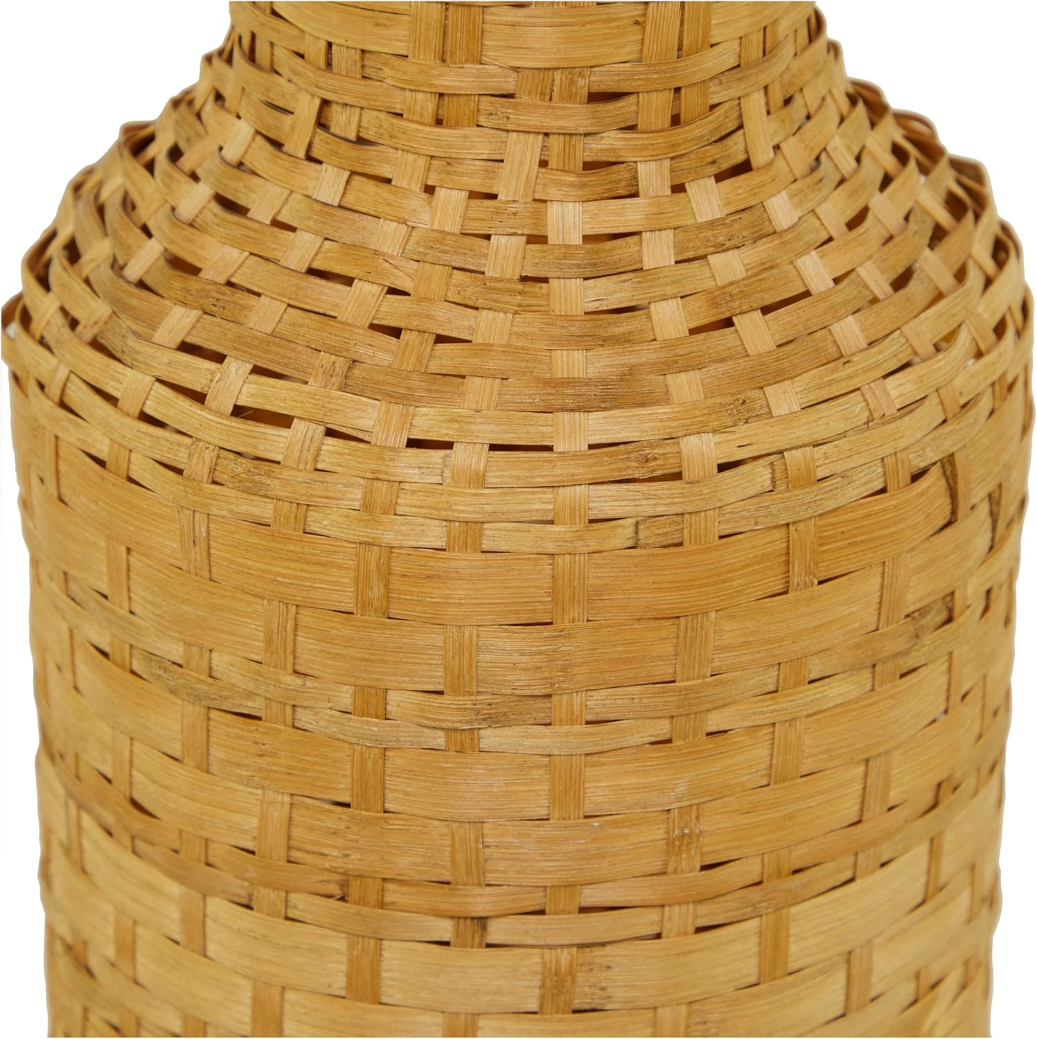 Deco 79 Jarrón Tejido Alto De Bambú 8 X 8 X 22 Pulgadas Marrón - Yaxa