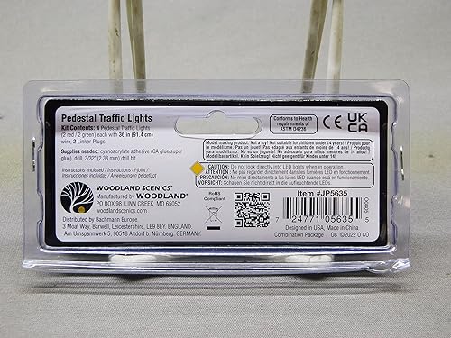 Miniatura 5 de Woodland SCENICS - Luz de tráfico para pedestal, paquete de 4 unidades, escala N