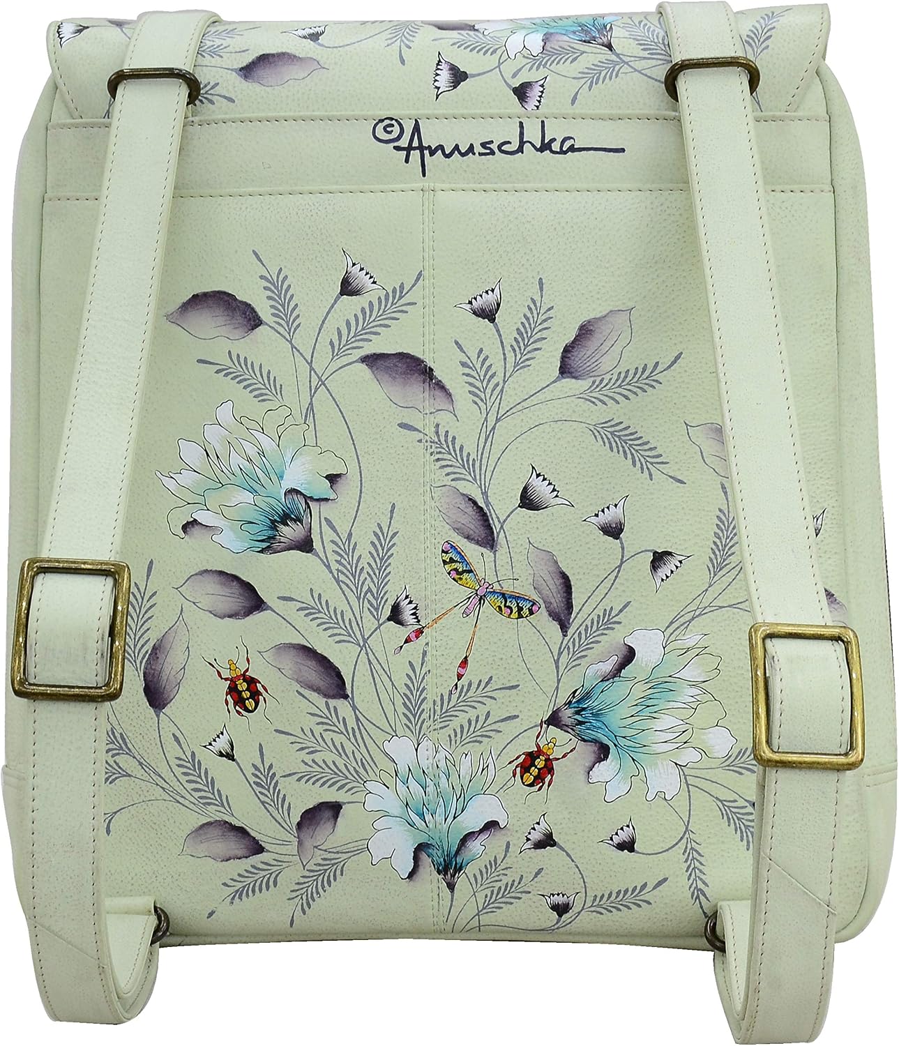 Anuschka Women's Genuine Leather Large Convertible Flap Backpack - Hand Painted Original Artwork