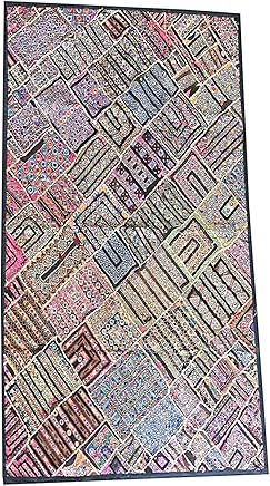 Mogul Vintage Kutch Embroidery Tapestry Wall Tapestry Wall Décor Ethnic Décor
