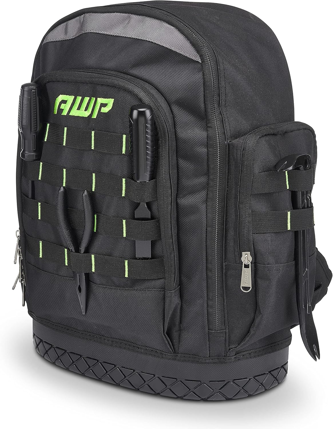 AWP Extreme Tool Backpack | Rugged Polyester Jobsite Backpack with Waterproof Molded Base