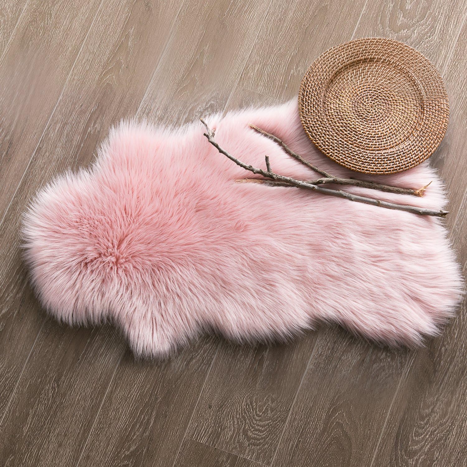 Ashler Faux Fur Rug for Bedding Room Floor Dressing-table 2 x 3 ft Color Pink